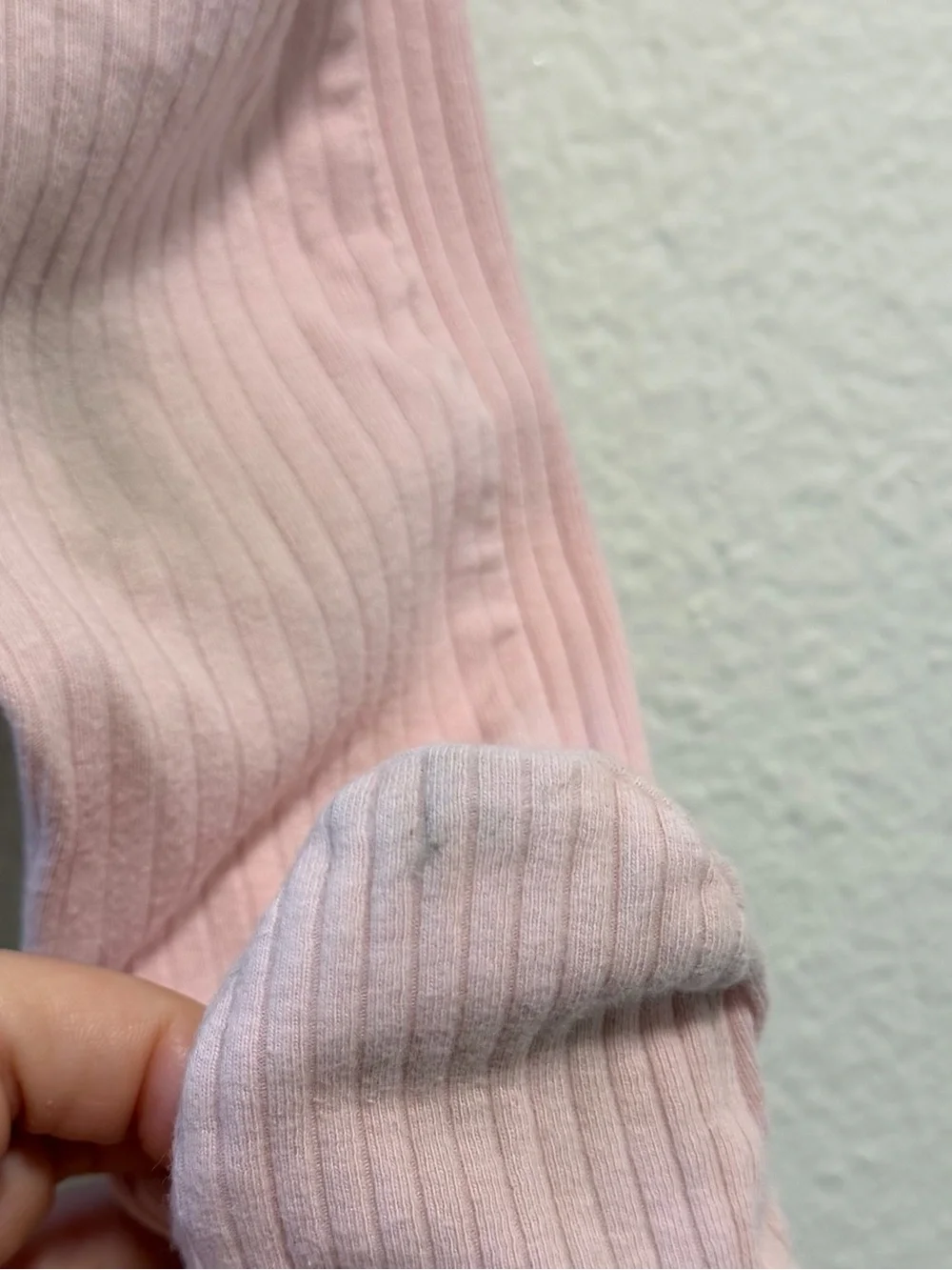 carter’s infant girl pink ribbed footed zipper sleeper